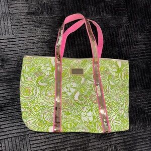 Lilly Pulitzer Vibrant Green and Pink Tote